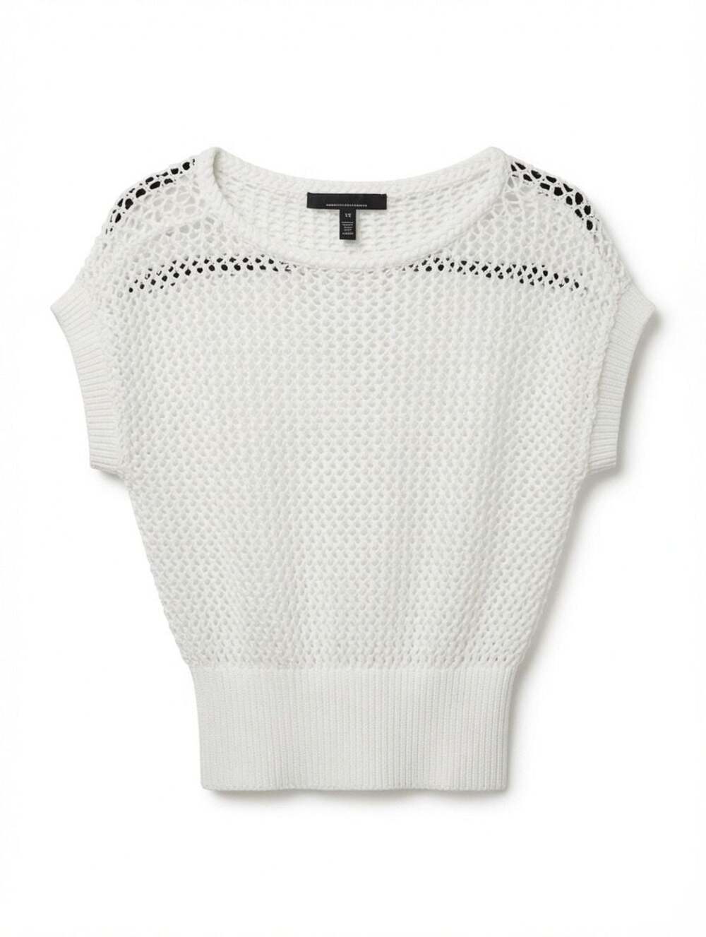 White House Black Market Open Stitch Banded Bottom Sweater